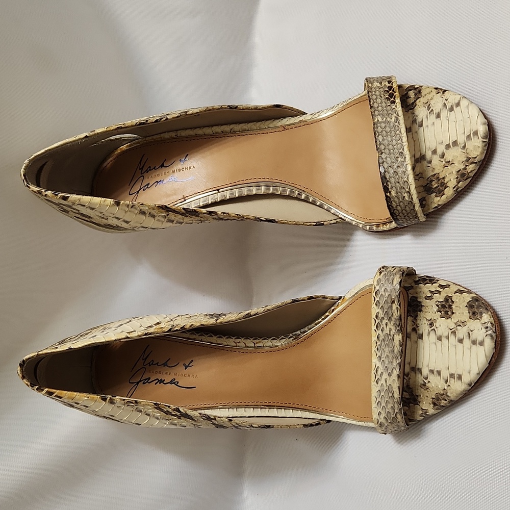Mark and James by Badgley Mischka Snake Print Leather Stilettos (W Size 9.5)